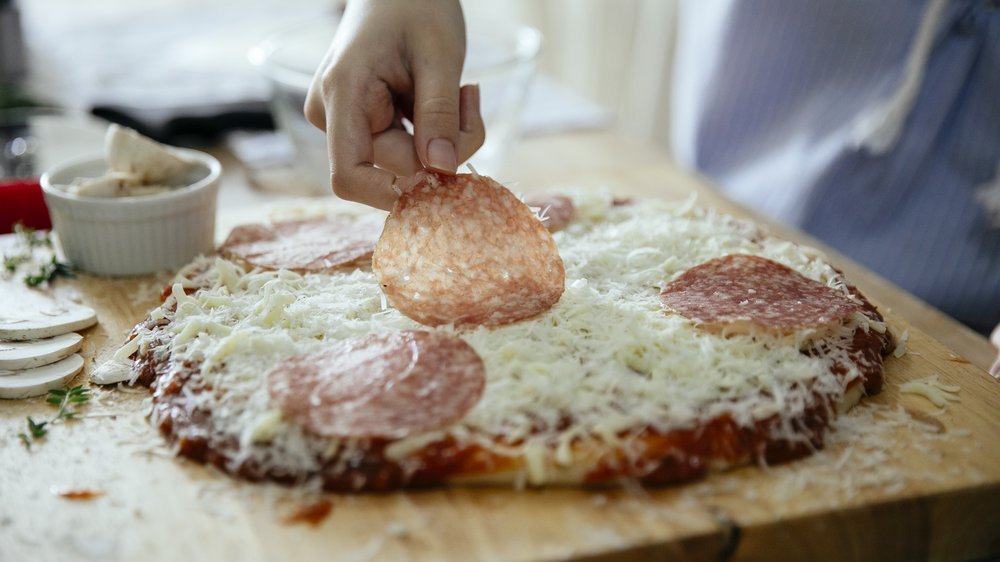 pizza mit creme fraiche