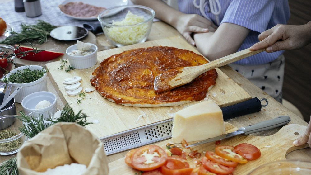 pizza mit creme fraiche