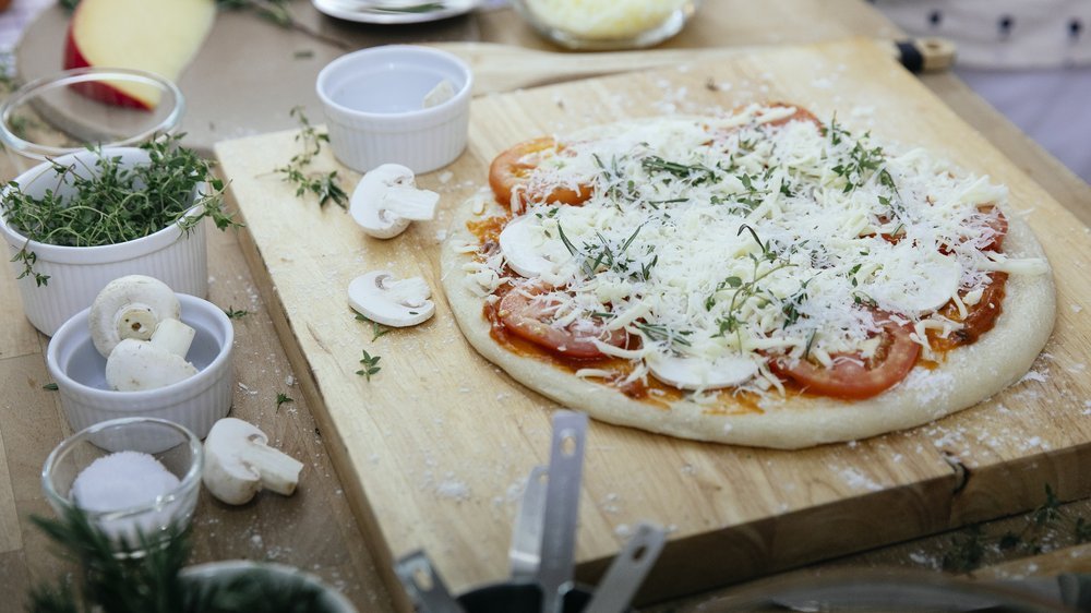 pizza mit creme fraiche